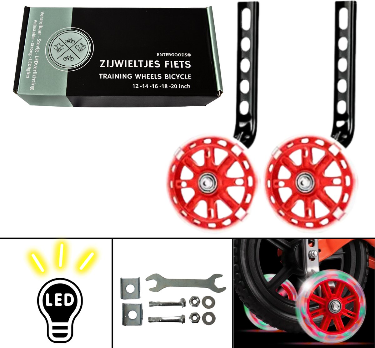 Entergoods Zijwieltjes Rood