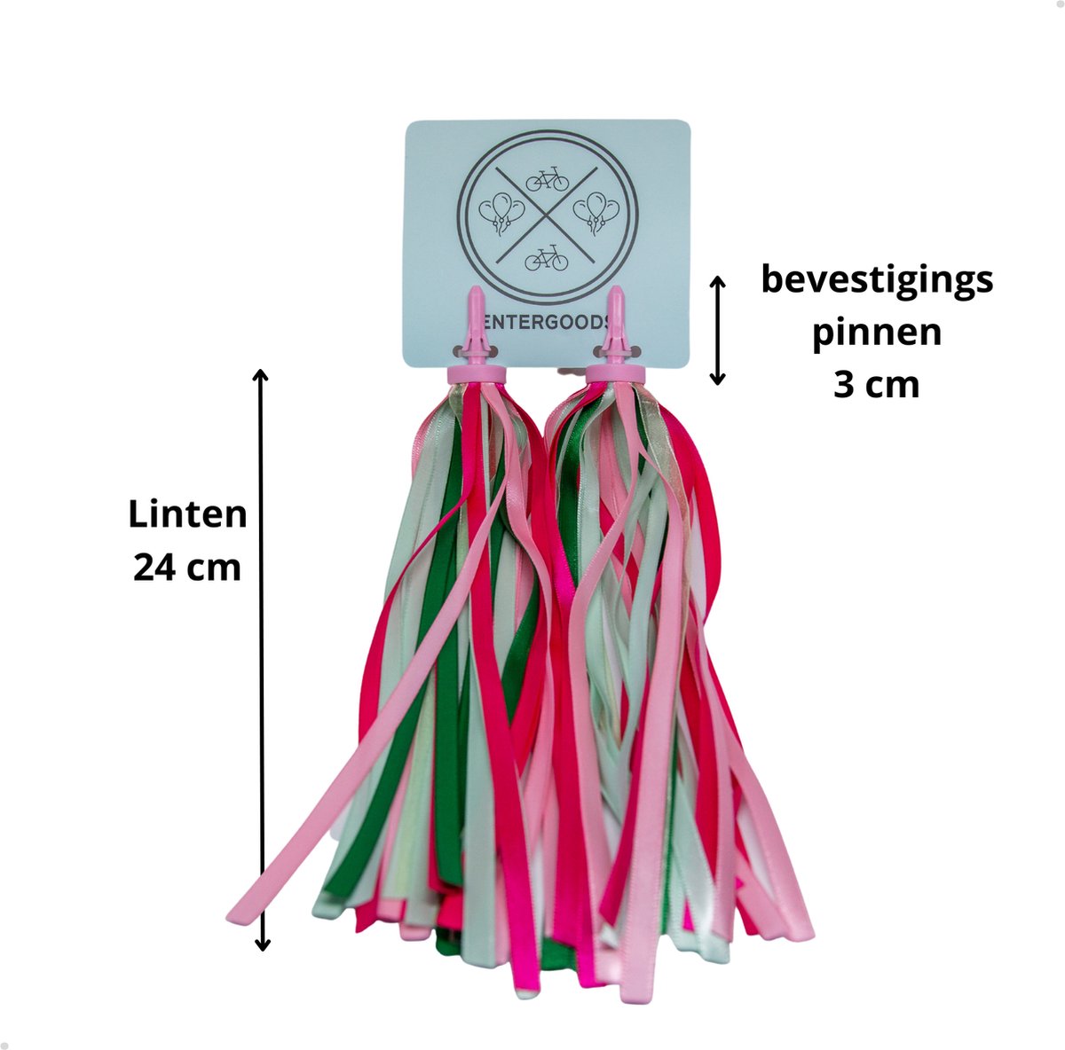 Entergoods Stuurslingers Licht roze/groen