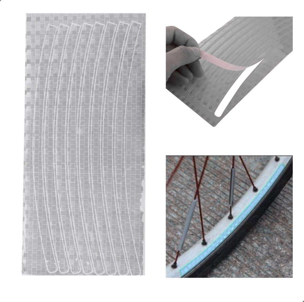 Entergoods Reflecterende stickers WIT/ZILVER