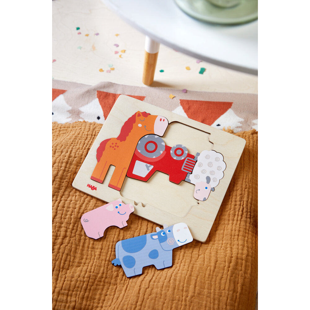 HABA Houten Puzzel - Beestachtig veel aan de hand - detailfoto