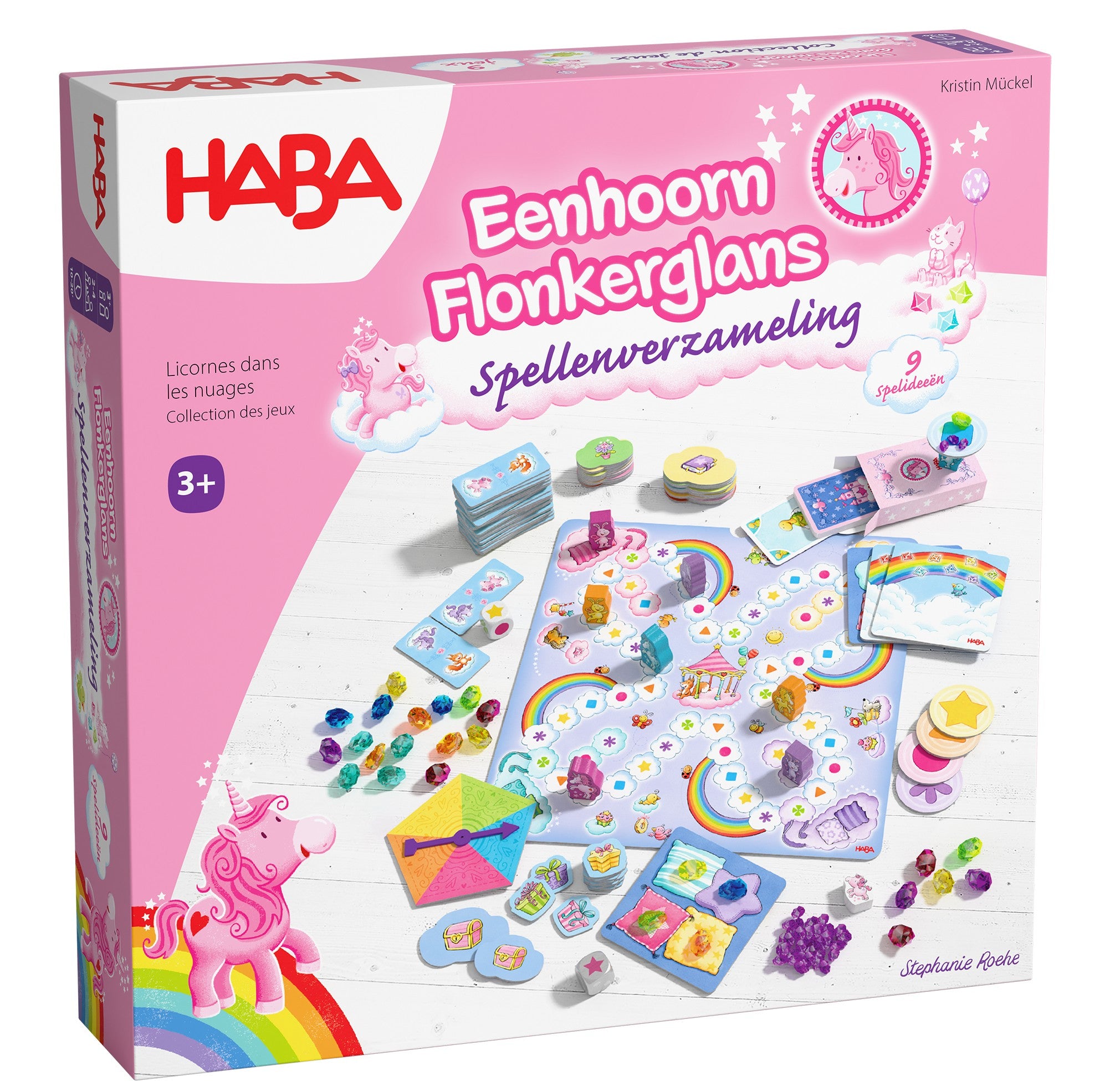 HABA Eenhoorn Flonkerglans Spellenverzameling Bordspel