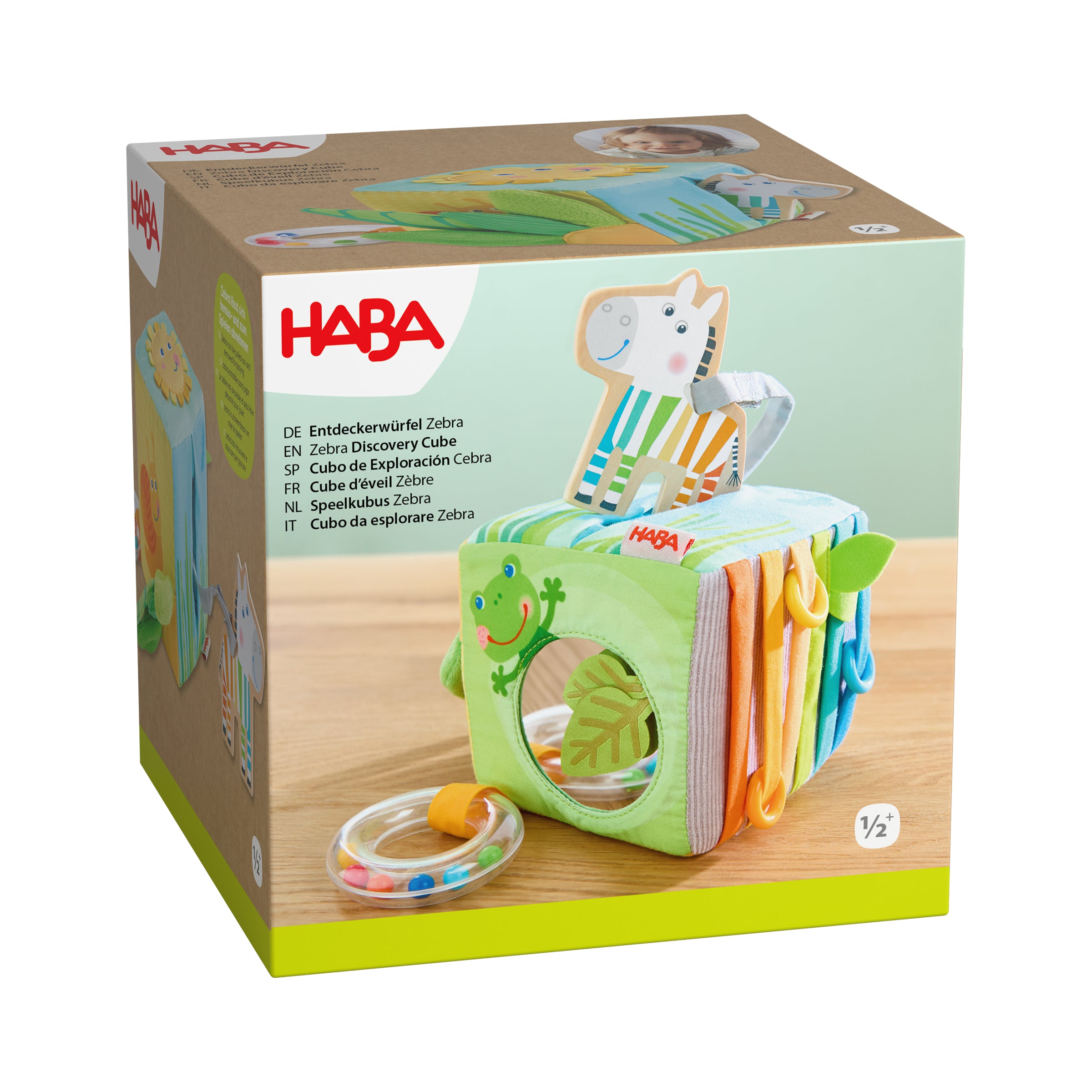 HABA Ontdekkingskubus Zebra – Baby Speelgoed