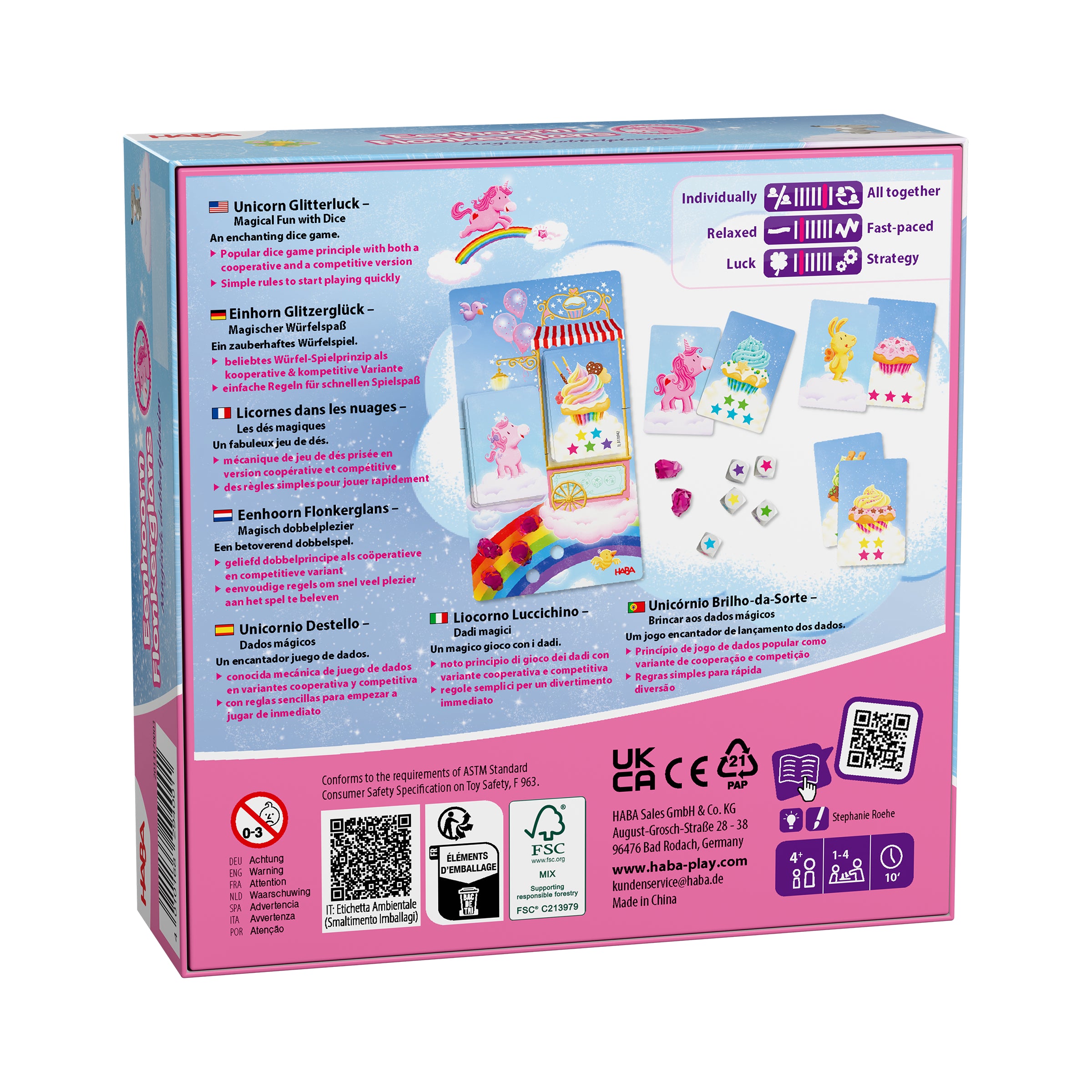 HABA Eenhoorn Flonkerglans – Magisch Dobbelplezier Dobbelspel