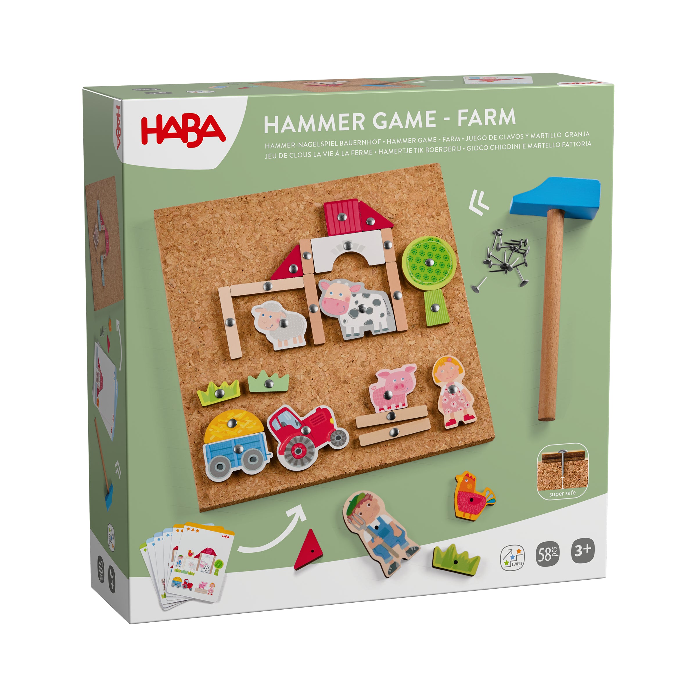 HABA Hamer- en Nagelspel Boerderij – Houten Klopspel