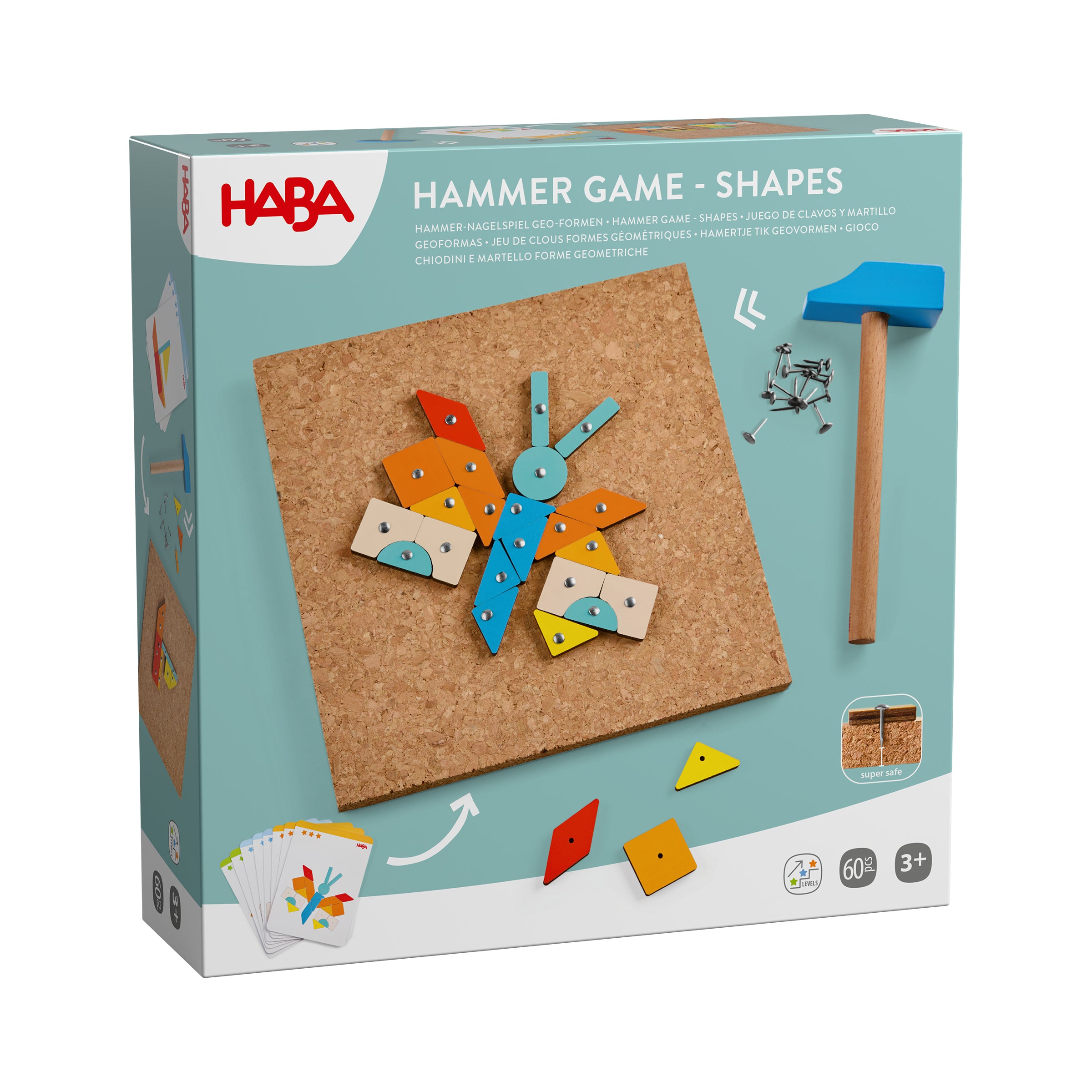 HABA Hamer- en Nagelspel Geo Vormen – Houten Klopspel
