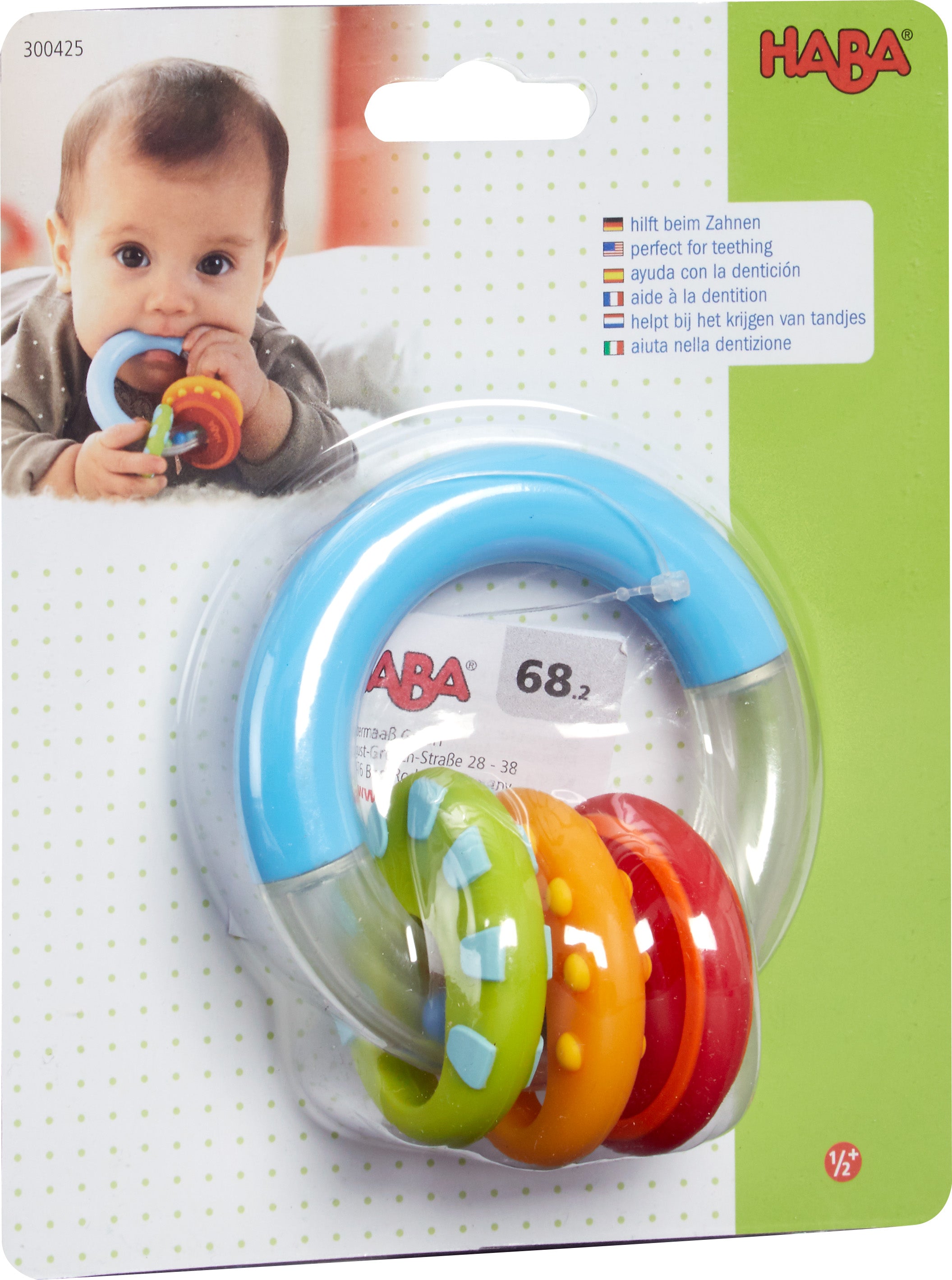 HABA Rammelaar Bijtring Noppi – Baby Speelgoed