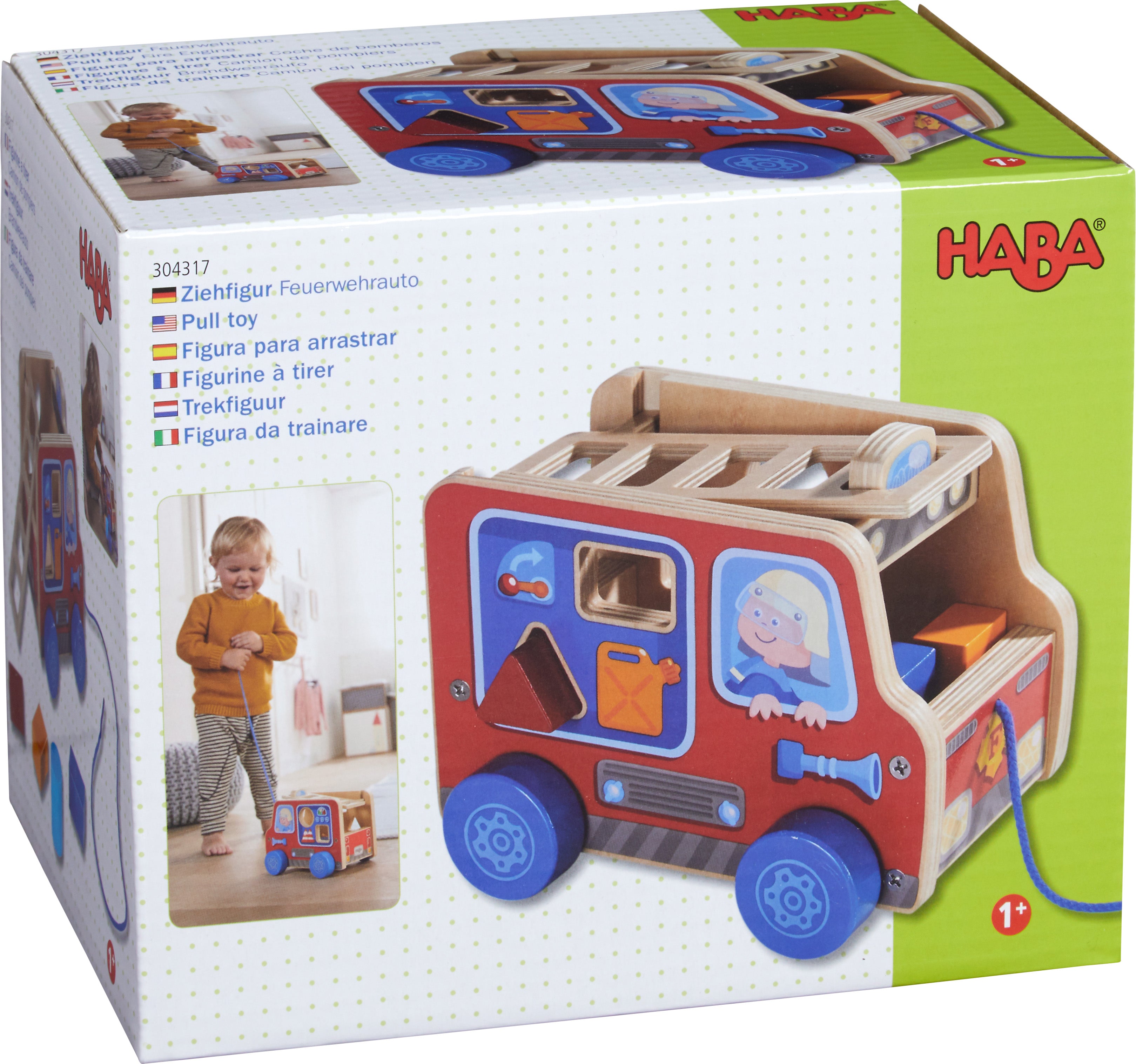 HABA Trekfiguur Brandweerauto – Houten Speelgoed
