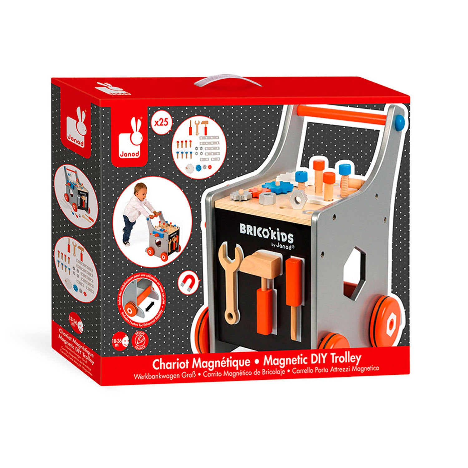 Janod Brico’Kids Magnetische DIY Trolley