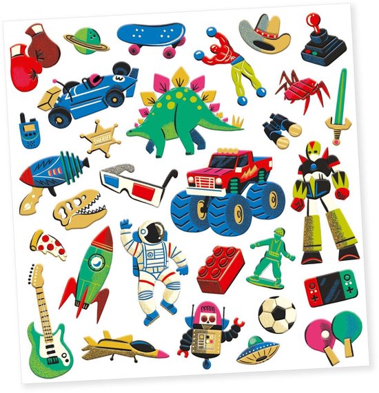 Djeco Stickers - Retro toys