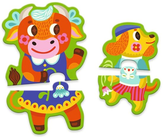 Djeco puzzel boerderijdieren groot en klein