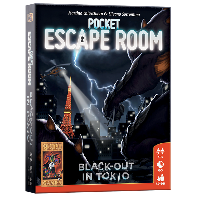 Pocket Escape Room: Black-out in Tokio - Breinbreker spellen van 999 Games doos voorkant productfoto