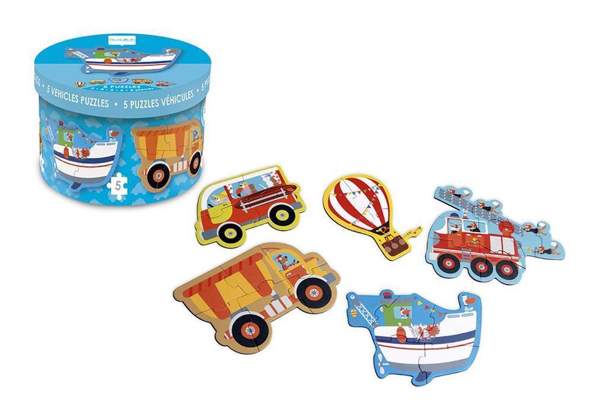 Scratch Puzzel - Voertuigen - 3,4,5,6 en 8 stukjes