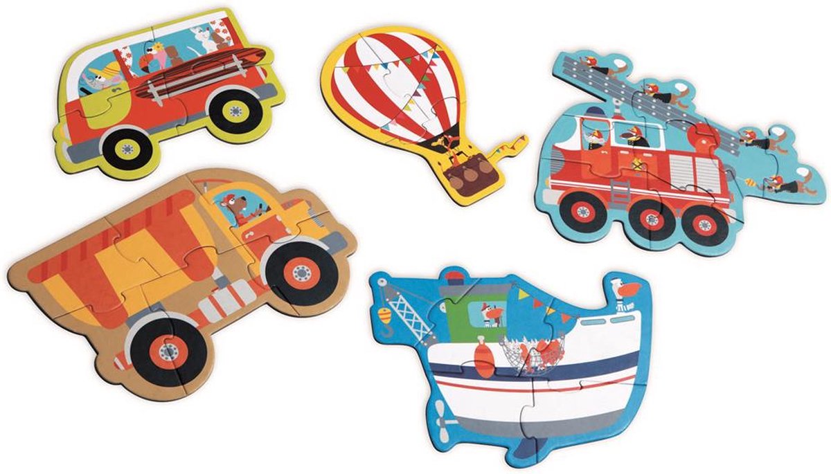 Scratch Puzzel - Voertuigen - 3,4,5,6 en 8 stukjes