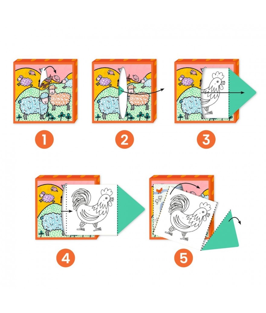 Djeco Kleurplaatdispenser - Boerderij