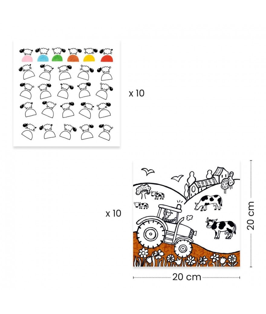 Djeco Kleurplaatdispenser - Boerderij