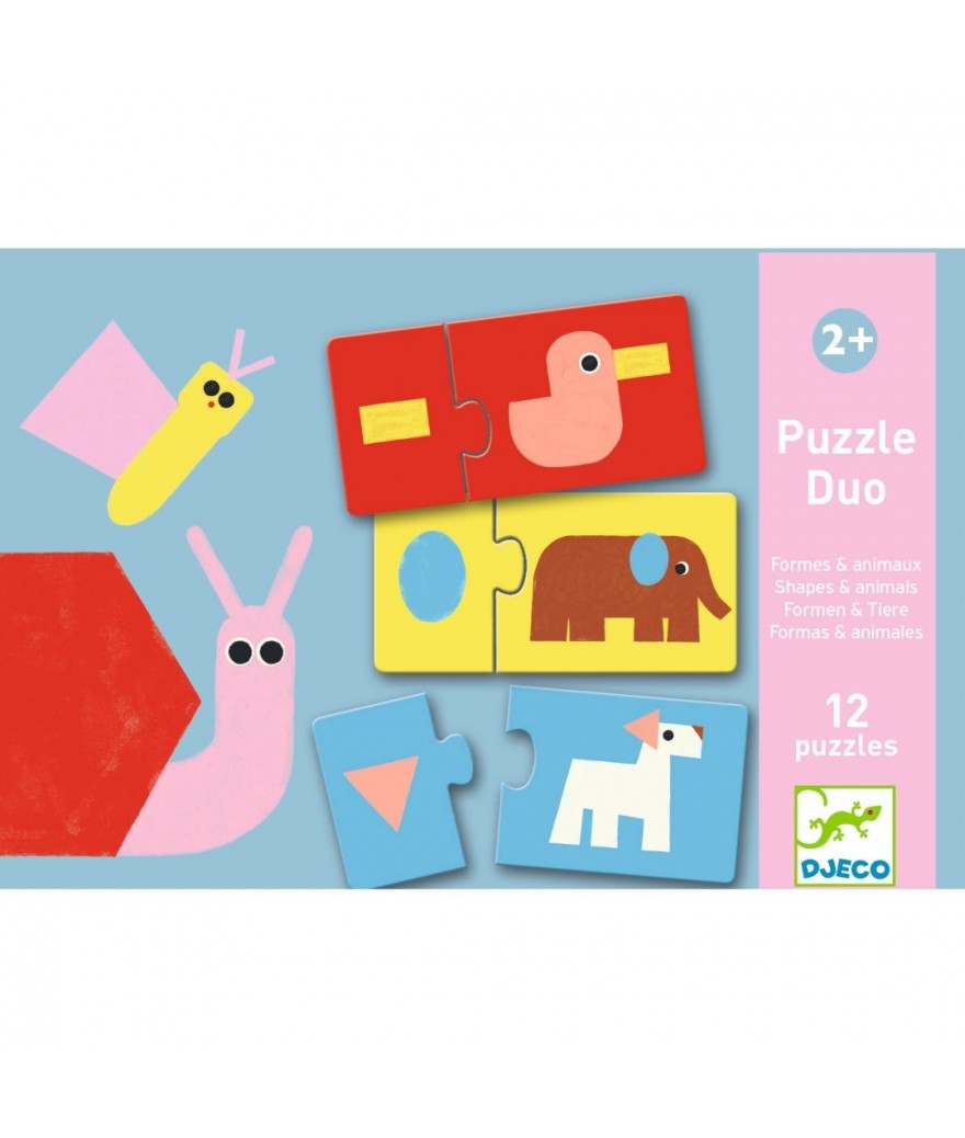 Djeco duo Puzzel Vormen & Dieren
