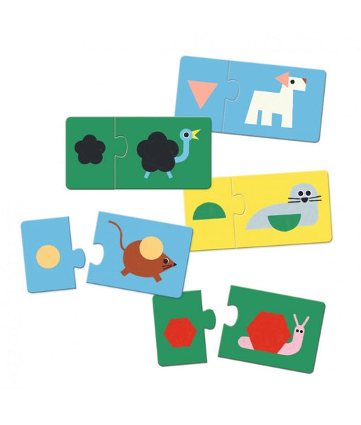 Djeco duo Puzzel Vormen & Dieren