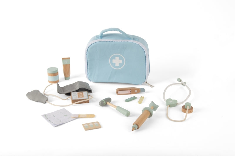 Houten dokterset 14-delig in doos