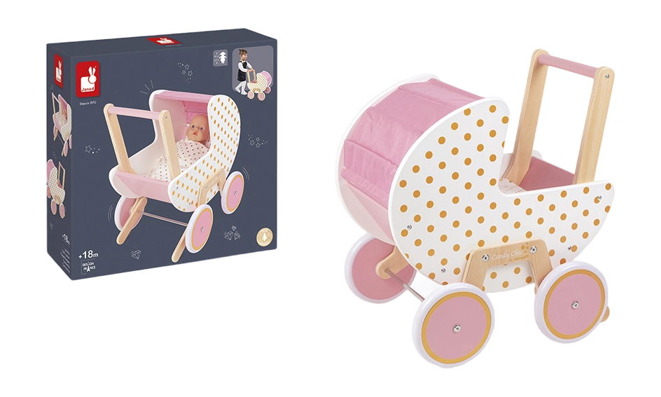 Janod Candy Chic - Poppenwagen