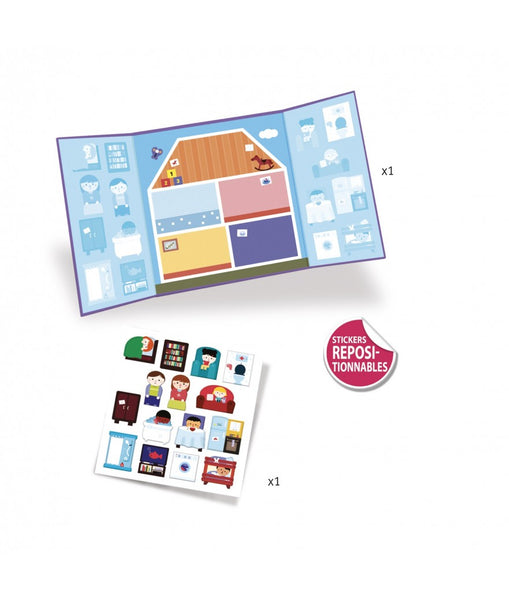 Achtergrond en herplaatsbare stickers - Huis