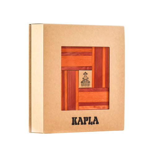 Kapla Doos met 40 plankjes (rood/oranje) + boek