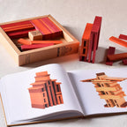 Kapla Doos met 40 plankjes (rood/oranje) + boek