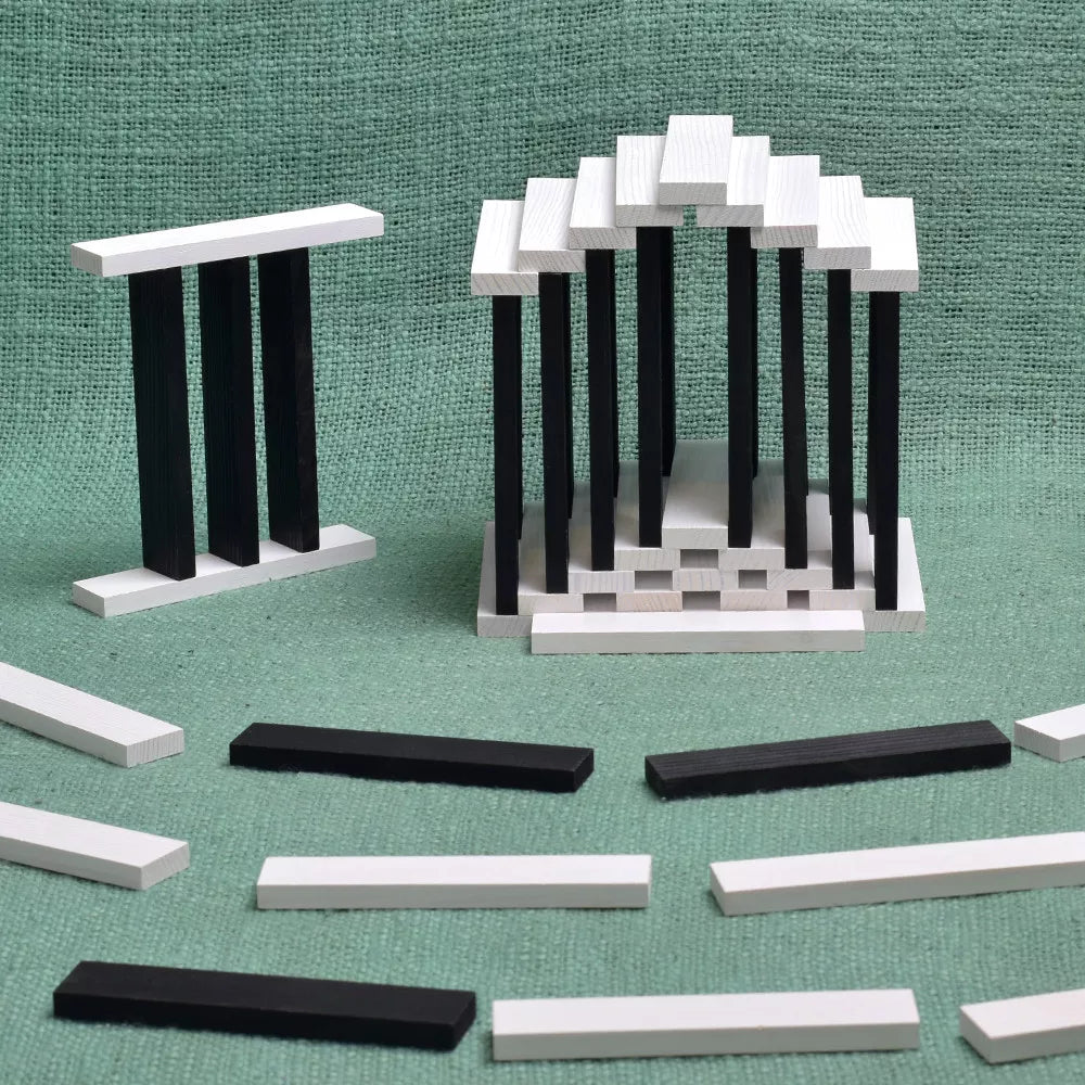 Kapla Kistje 100 Zwart & Wit plankjes