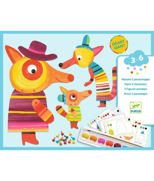 3 personages schilderen - De familie Vos