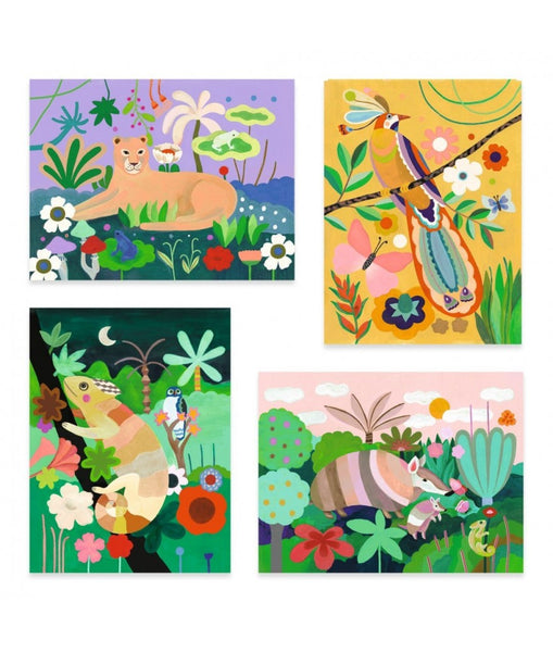 3D-verf. Tropisch woud