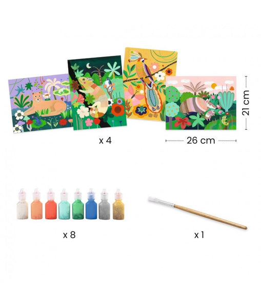 3D-verf. Tropisch woud