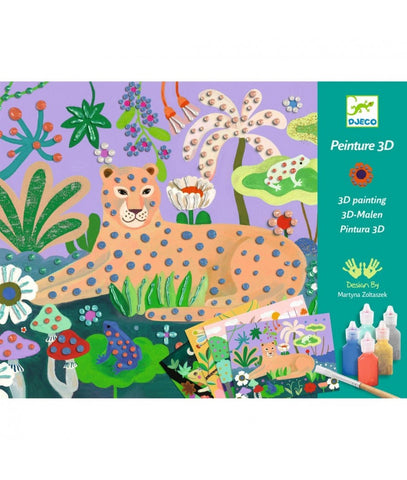 3D-verf. Tropisch woud