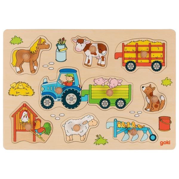 Steekpuzzel TRACTOR met AANHANGWAGEN