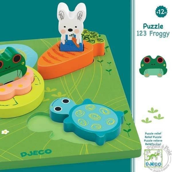 Djeco Reliëfpuzzel 123 Froggy