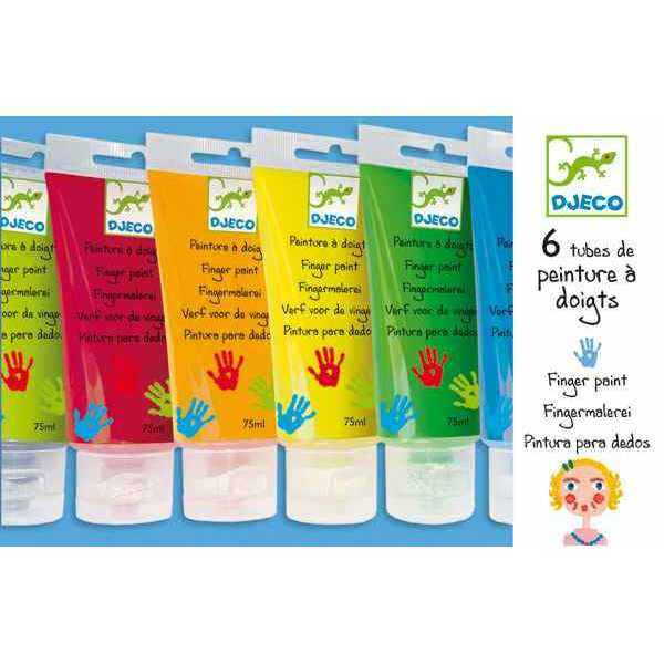 6 tubes Vingerverf