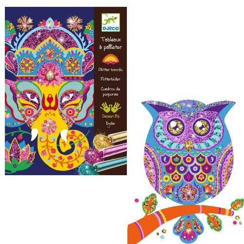 Glitterschilderijen - Dieren met glittertjes