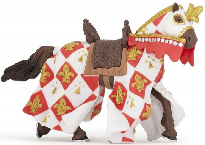 Strijdpaard van ridder Fleur de Lys wit