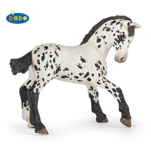Papo zwart met wit Appaloosa veulen