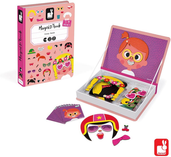 Janod Magnetibook - gekke gezichten meisjes