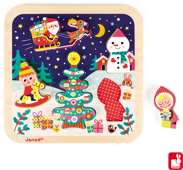 Janod Chunky Puzzel Kerstmagie