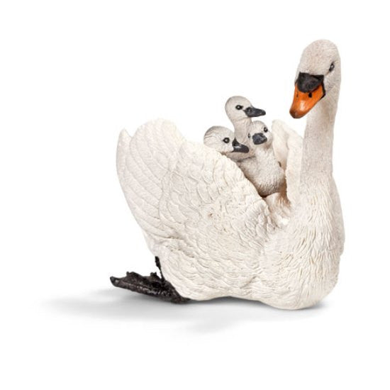 Schleich Knobbelzwaan met kuikens