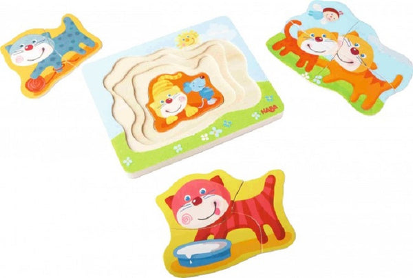 Haba Houten puzzel Knuffelpoezen