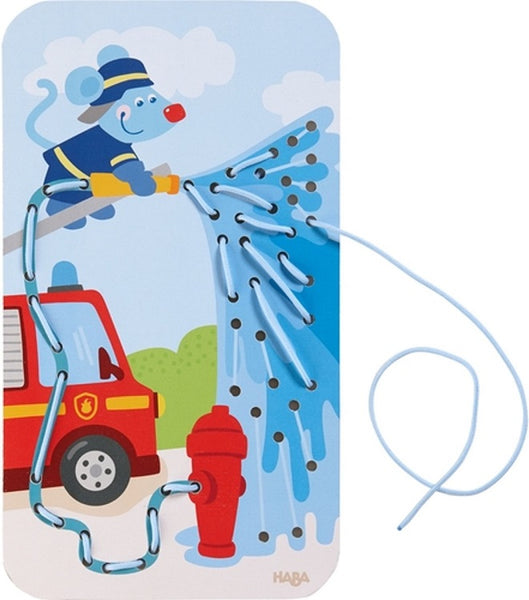 Haba Rijgkaart - Brandweer in actie