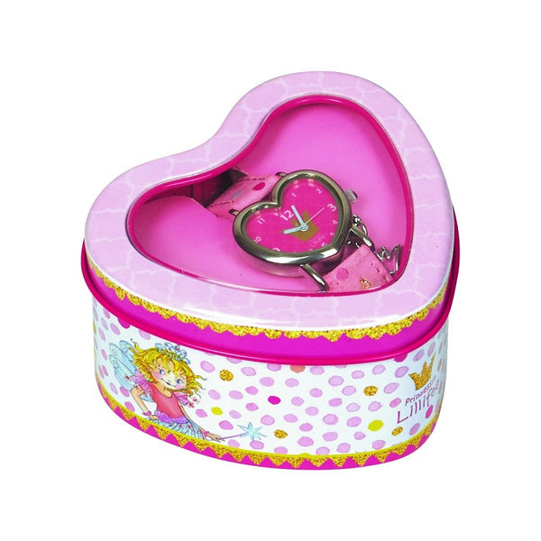 Horloge in blik (hartvorm) Lillifee