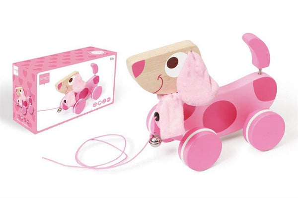 Scratch Trekfiguur Hond Lily (roze, platte oogjes)