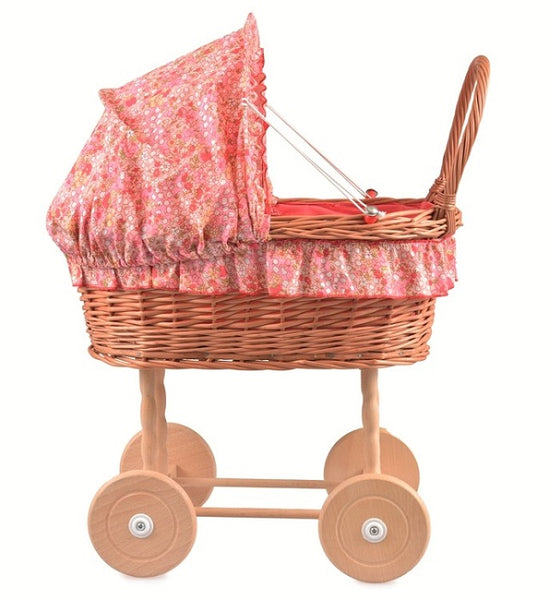 Egmont Toys Rieten poppenwagen met bloemenbekleding Sophie