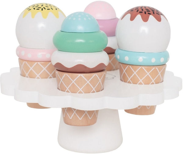 Houten speelset ijsjes op schaal