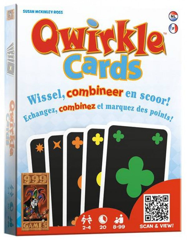 Qwirkle Cards - Kaartspel spellen van 999 Games doos voorkant productfoto