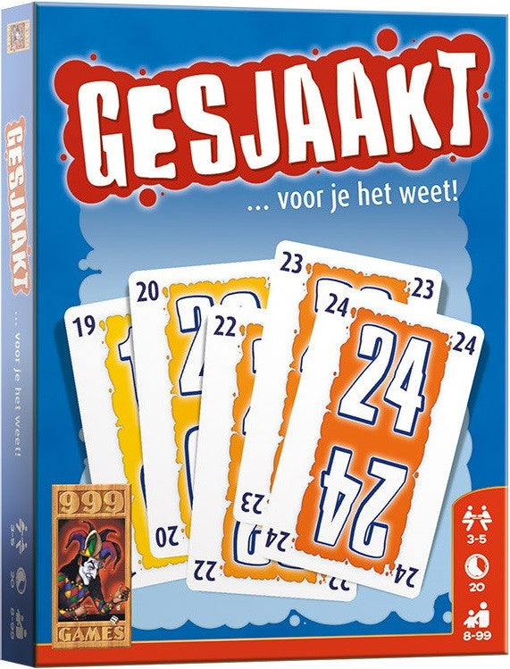Gesjaakt - Kaartspel spellen van 999 Games doos voorkant productfoto