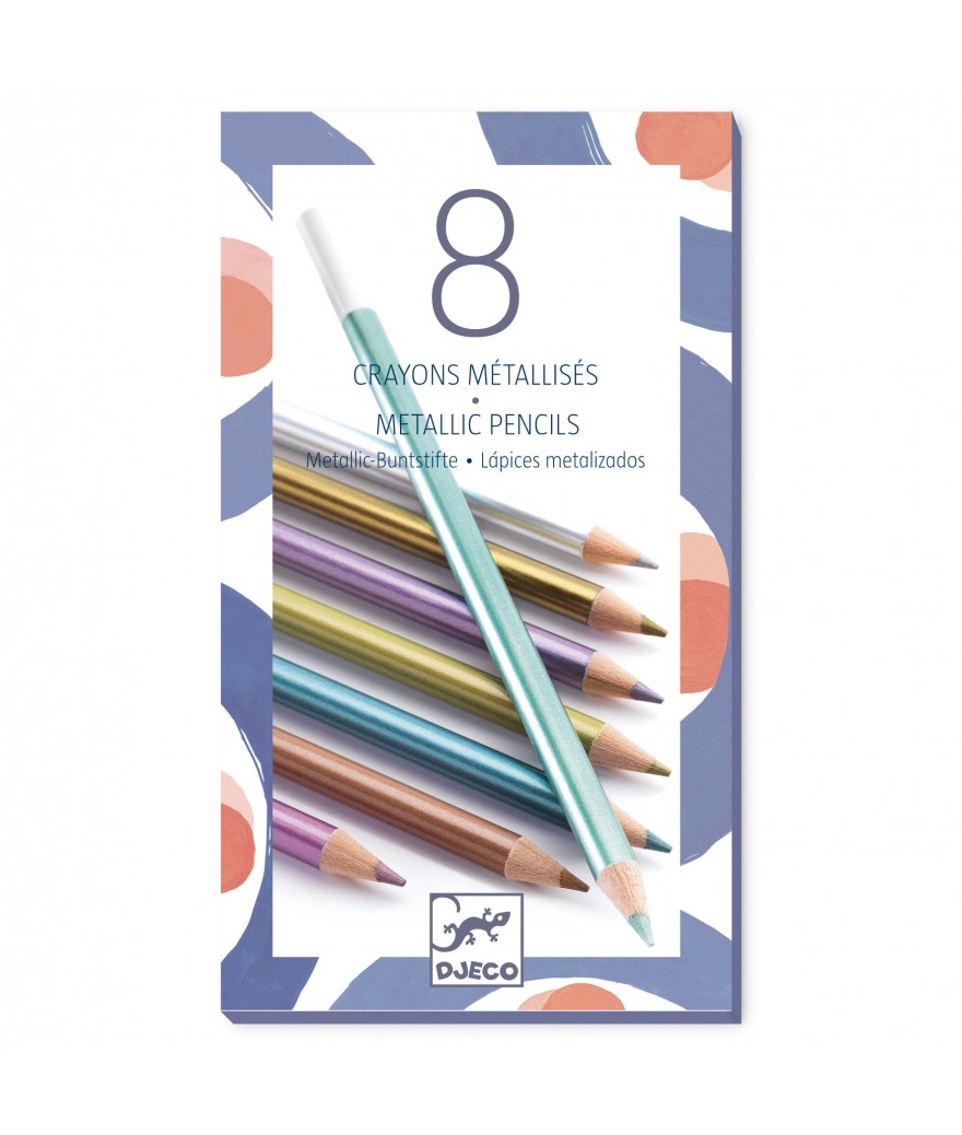 8 Metallic Potloden - Djeco