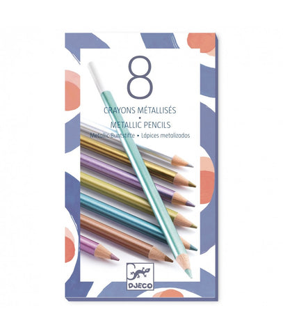 8 Metallic Potloden - Djeco